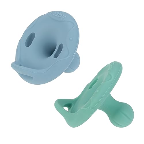 Miniatura 3 de Nuby 2 chupetes 100% silicona cerezaforma natural, 6-12 meses