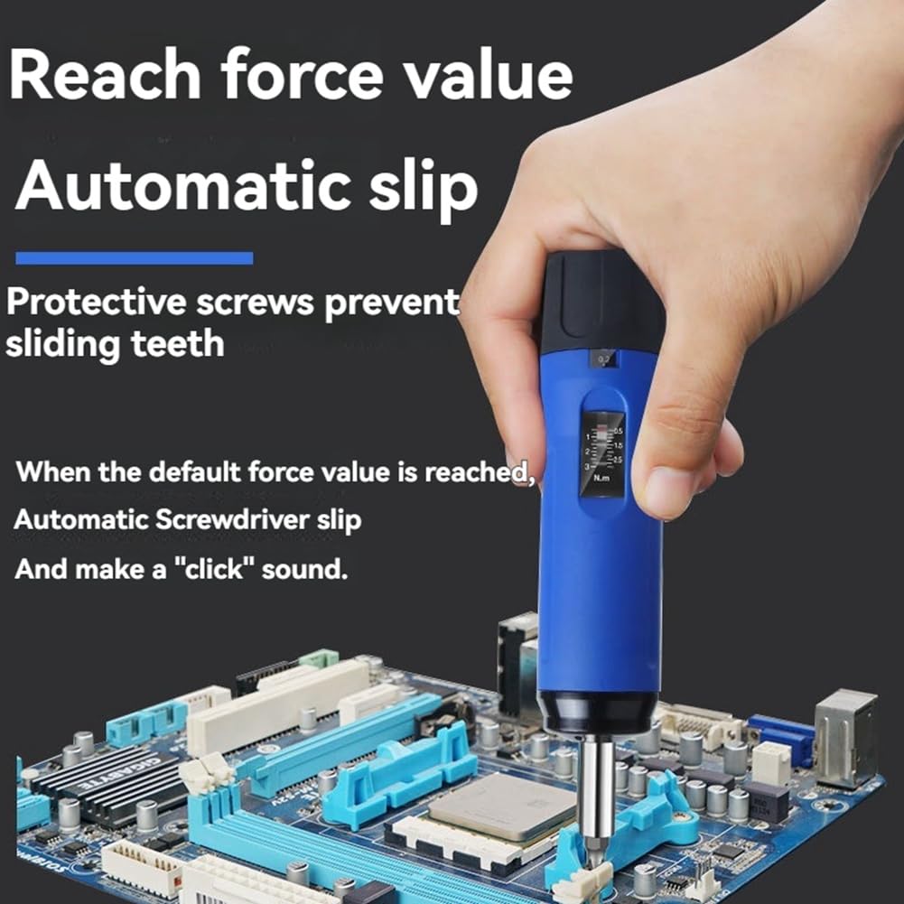 Cacciavite Dinamometrico Regolabile Preimpostato con Display Digitale con Attacco da 1/4 Pollice, 4 Punte Incluse Nella Confezione, Set di Coppia per da 0,1 A 0,6 Nm