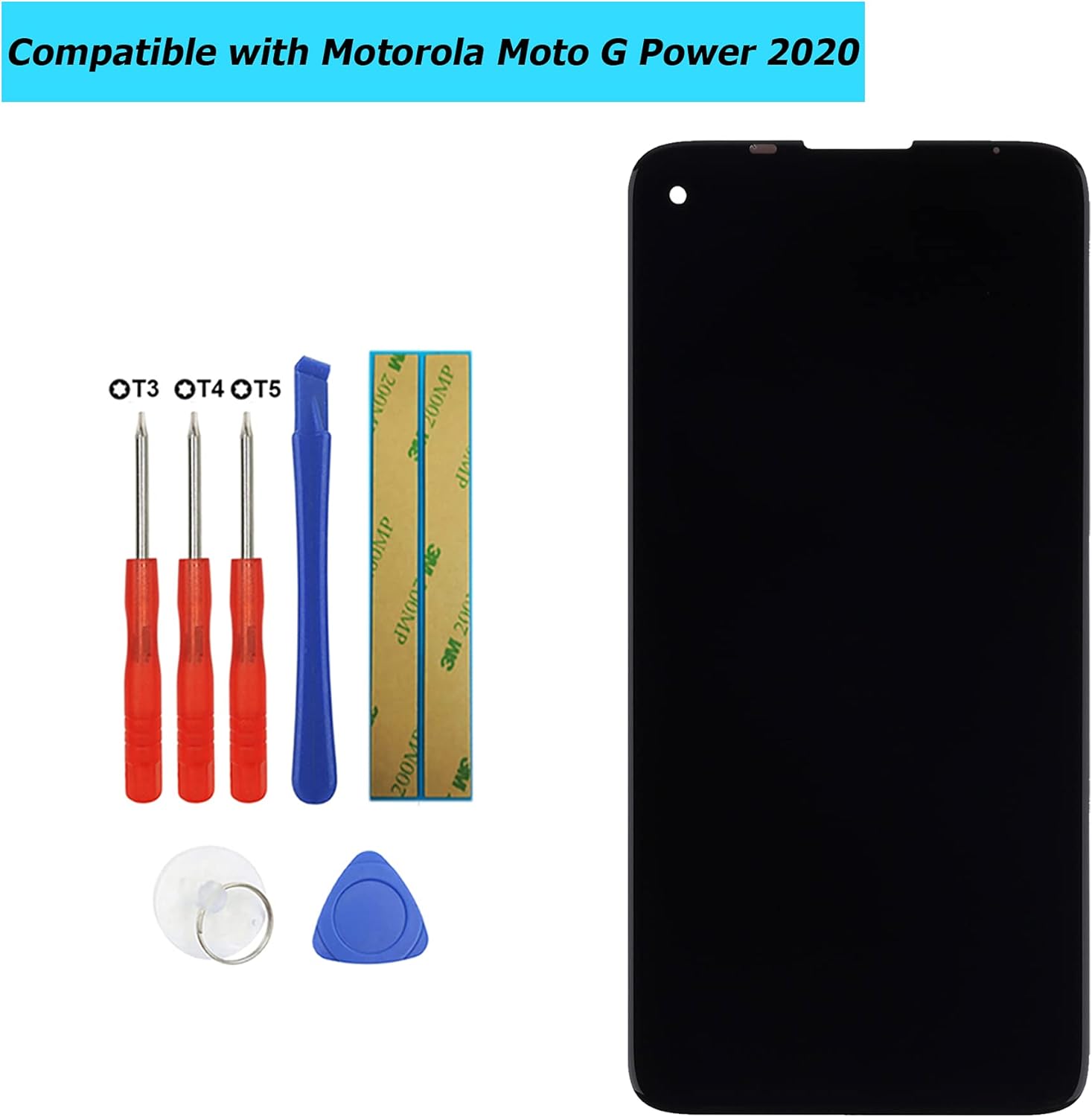 New LCD Display Compatible with Moto G Power 2020 XT2041-1 XT2041-3 XT2041DL 6.4 inch Touch Screen Digitizer Assembly Replacement Parts with Toolkit
