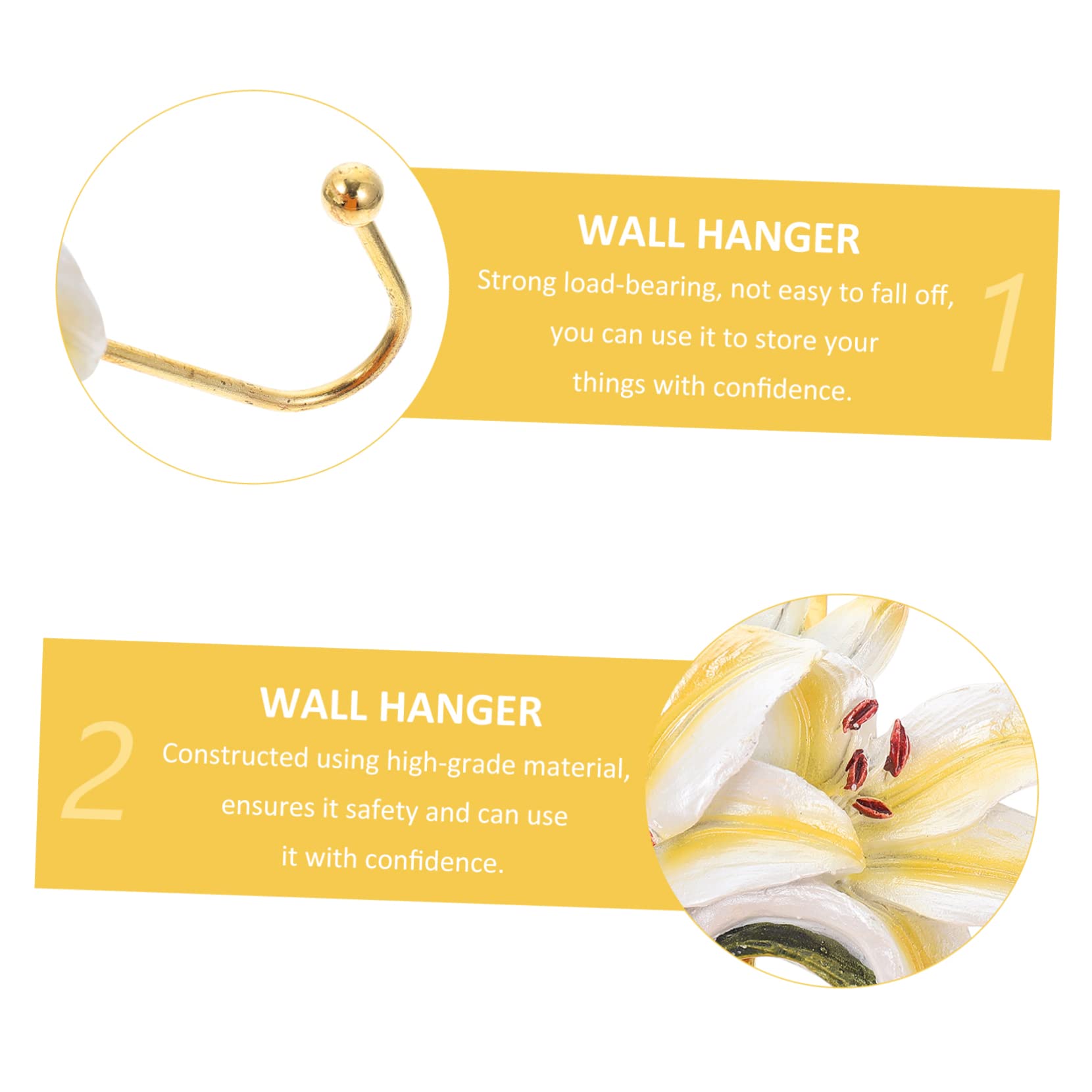 Cabilock European Style Wall Mounted Hook Creative Floral Design Towel Holder for Home Decor Decorative for Bedrooms Living Rooms and Entryways