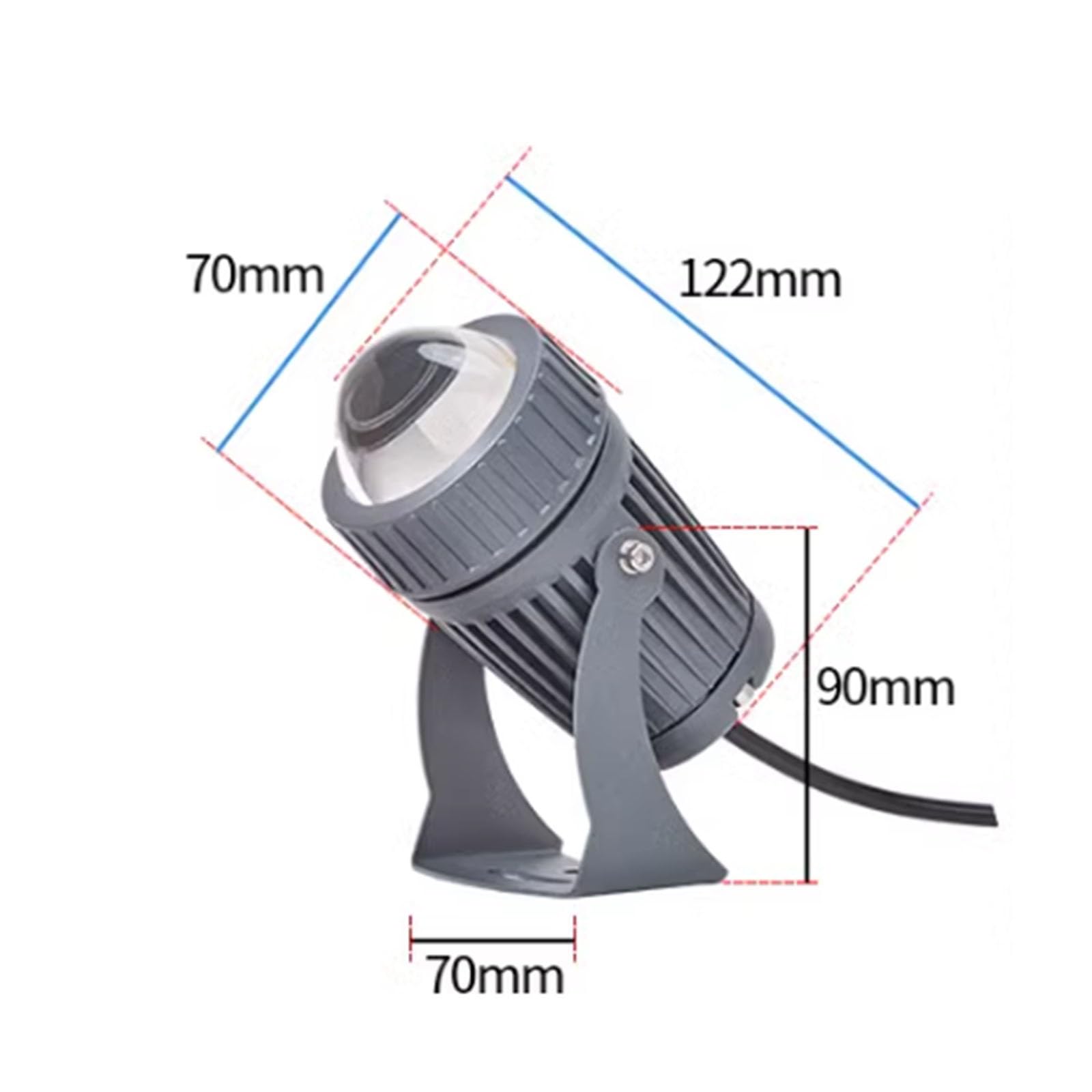 Focos LED para Exteriores de 220 V - Luz LED de Largo Alcance, lámpara de Pared Exterior de 10 W, Foco LED Impermeable IP67 de Haz Estrecho, para jardín y Patio.
