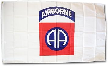 82nd Airborne Flag 3x5 ft 82nd Airborne Division Flag Durable Dura-Poly Polyester with fabric header and two brass grommets Indoor/Outdoor Banner by Flagline