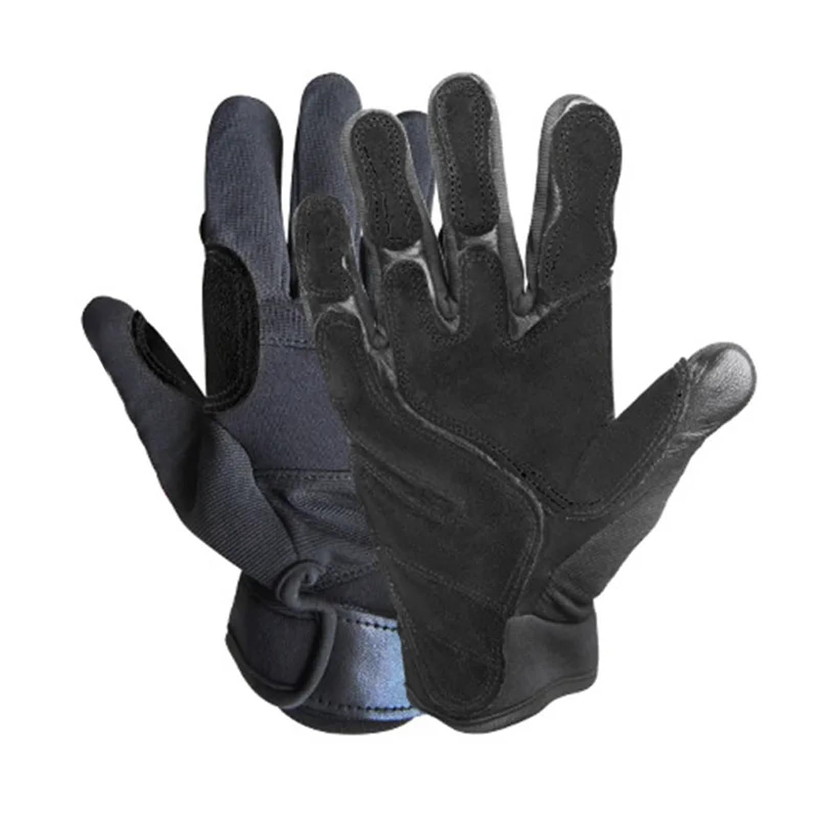 Genérico Guantes gruesos de escalada con dedos completos for entrenamiento de rappel, descenso, caída de cuerda y rescate al aire libre(Black)