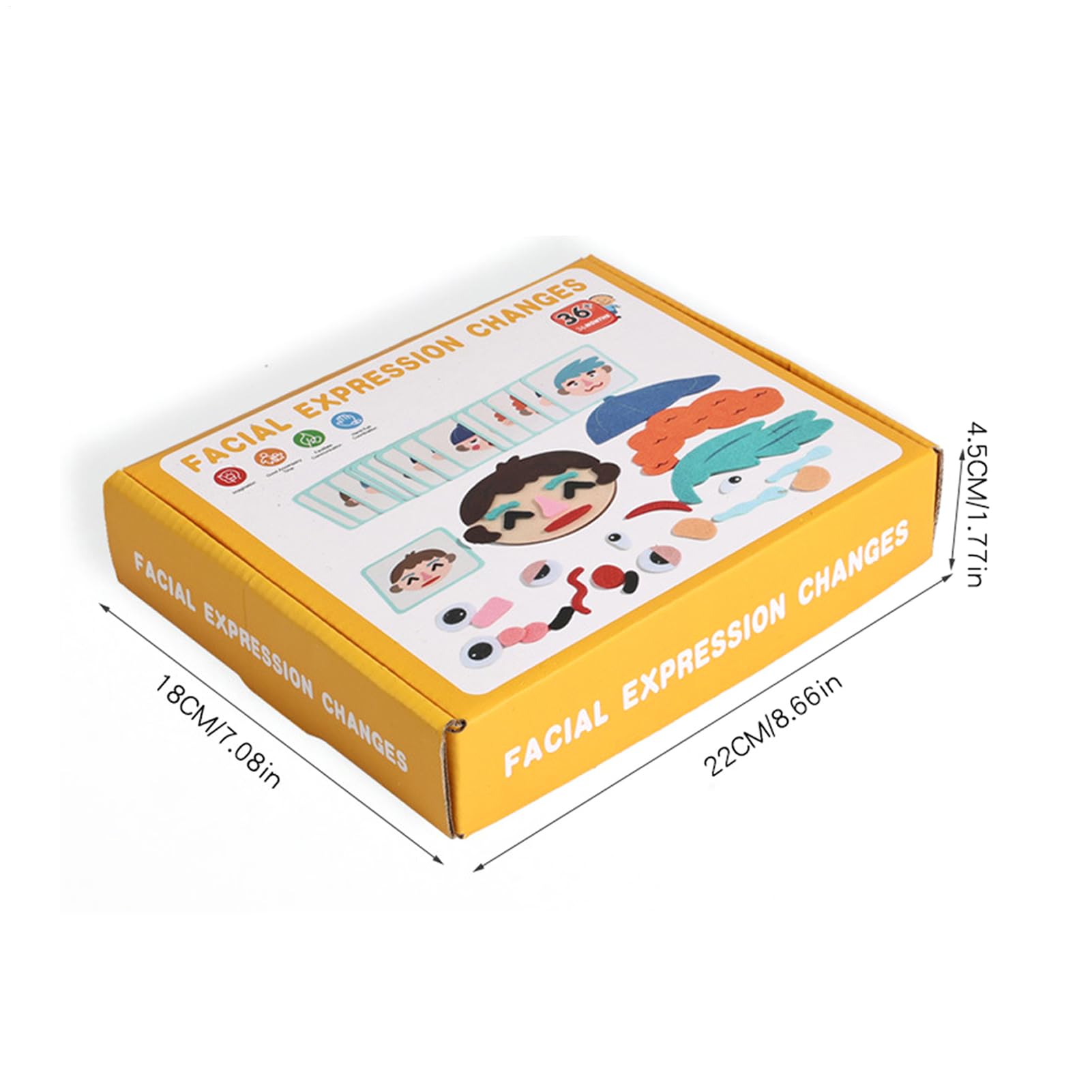 Giocattolo Dei Bambini Con Viso Ed Espressioni In Feltro,Gioco Educativo Divertente Con Carte Flash - Giocattolo Per L'Espressione Emotiva,Per Natale Asilo Compleanno Scuola Eventi Famiglia