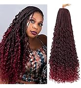 Goddess Box Braids Crochet Hair with Curly Ends Bohomian Soft Net Synthetic Pre Looped Crochet Ha...