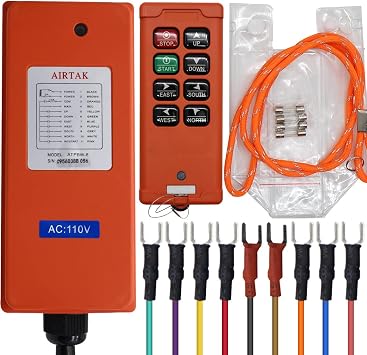 Hoist Crane 8 Button Wireless Remote Control 1Transmitter + 1 Receiver Industrial Channel 902928MHZ Operating Frequency for AC110V IP66