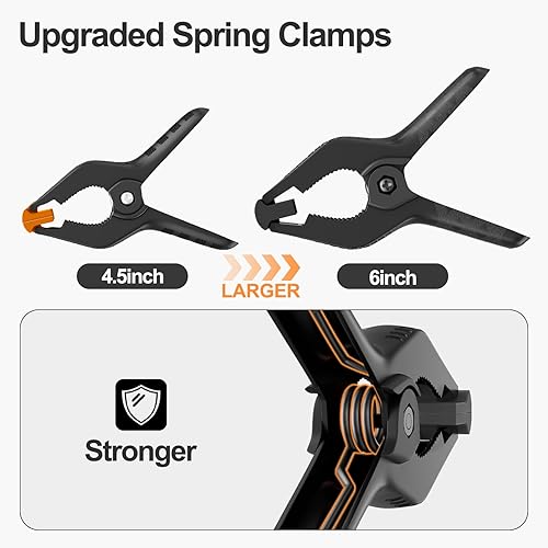 Miniatura 11 de EMART Paquete de 6 abrazaderas de resorte de muselina resistentes, clips de fondo de cabina de fotos de 4.5 pulgadas para estudio de fotografía