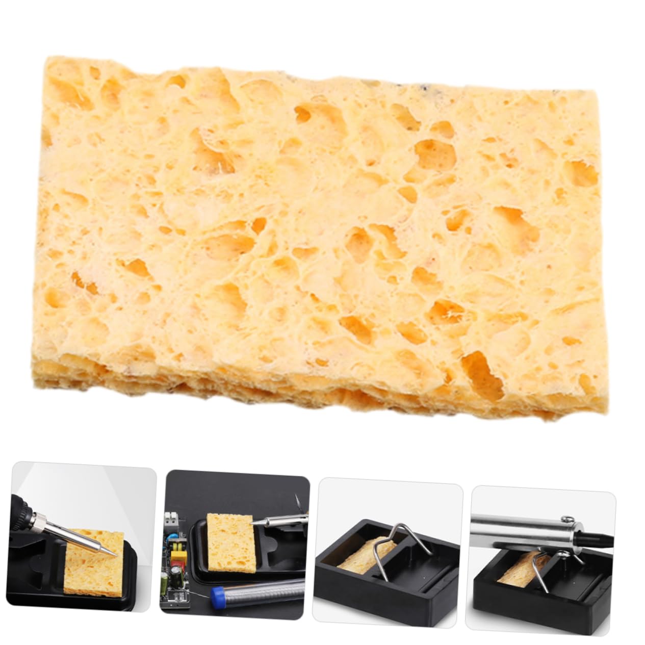 OSOLADY 50pcs Solder Sponge for Cleaning Solder Cleaner Sponge Soldering Iron Cleaning Sponge