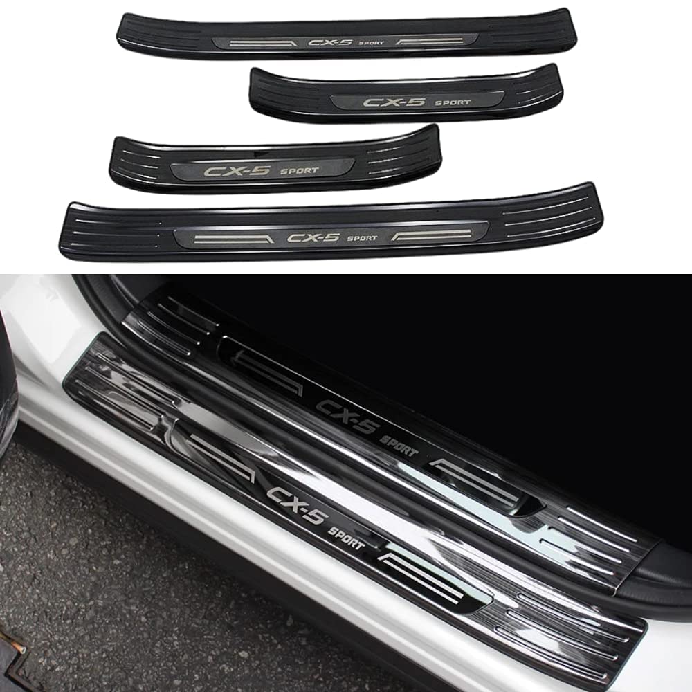 Buhb 4 Stück Auto Edelstahl Türschweller Protector Für Maz-da CX-5