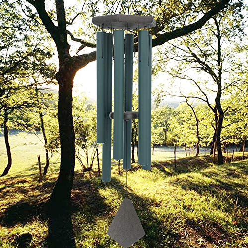 Sympathy Wind Chimes Outdoor Deep Tone,36Inch Melody Wind Chimes Large With 6 Heavy Tubes Tuned Bass Tone,Memorial Windchimes Personalized For Mother Father,Garden Decor Chime,Forest Green #TOP5
