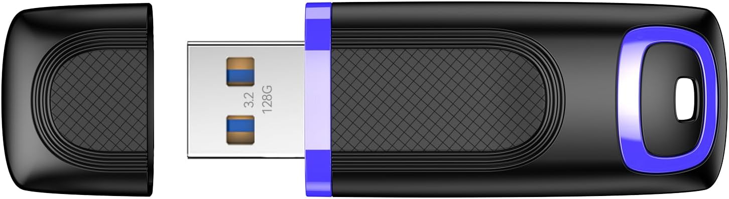 High Speed Flash Drive 128GB USB 3.2 Flash Drive Fast USB Drive Up to 350MB/s Retractable Portable Thumb Drive 128 GB USB Jump Drive for Storage and Backup