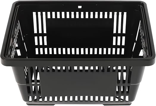 21L Shopping Basket Black With Handles For Supermarket Shop Black Convenient Sundries Laundry Cart 12 Pack Grocery Basket