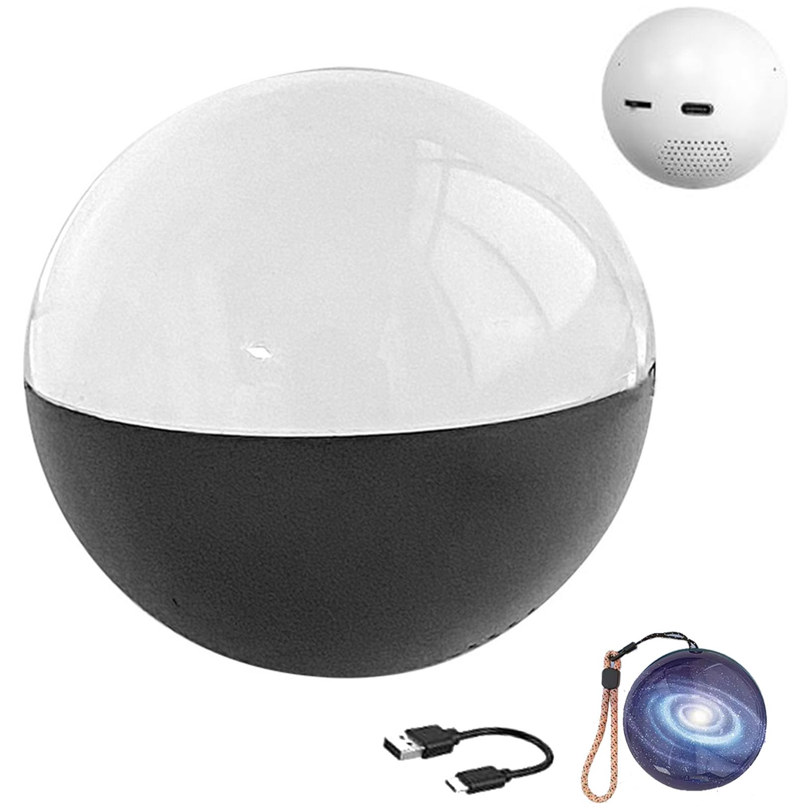 Lettore Video Crystal Ball Display Sferico 3D con Volume Regolabile Display Digitale da 2,7In con Memoria Video Sfera di Vetro Digitale per I Tuoi Ricordi Black
