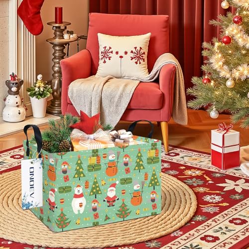 Image of Rectangular Christmas Party Gift Basket Cute Storage Box Organization Bin Room Decoration (Christmas tree)