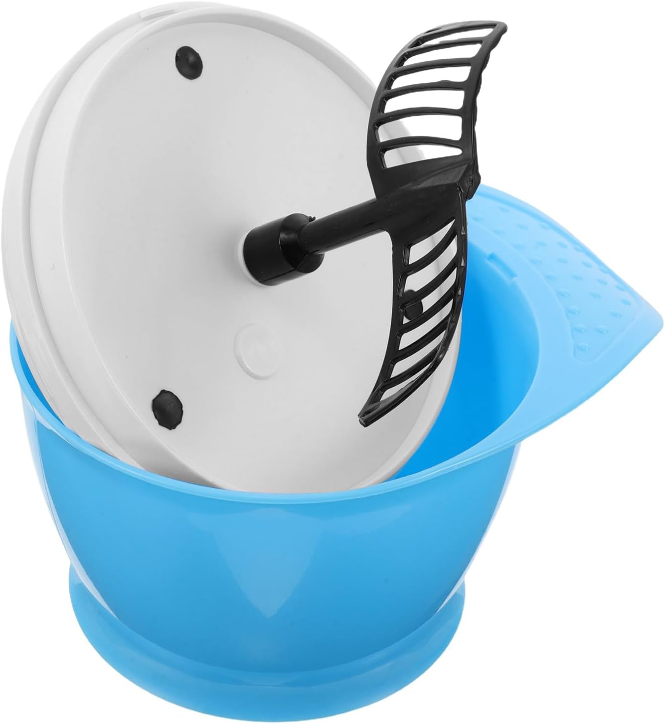 Hair Dye Mixing Bowls Set with Handle, Blue Plastic Hair Color Bowls for Stylist and Home Use, Thickened Sturdy Salon Dyeing and Highlighting Tools