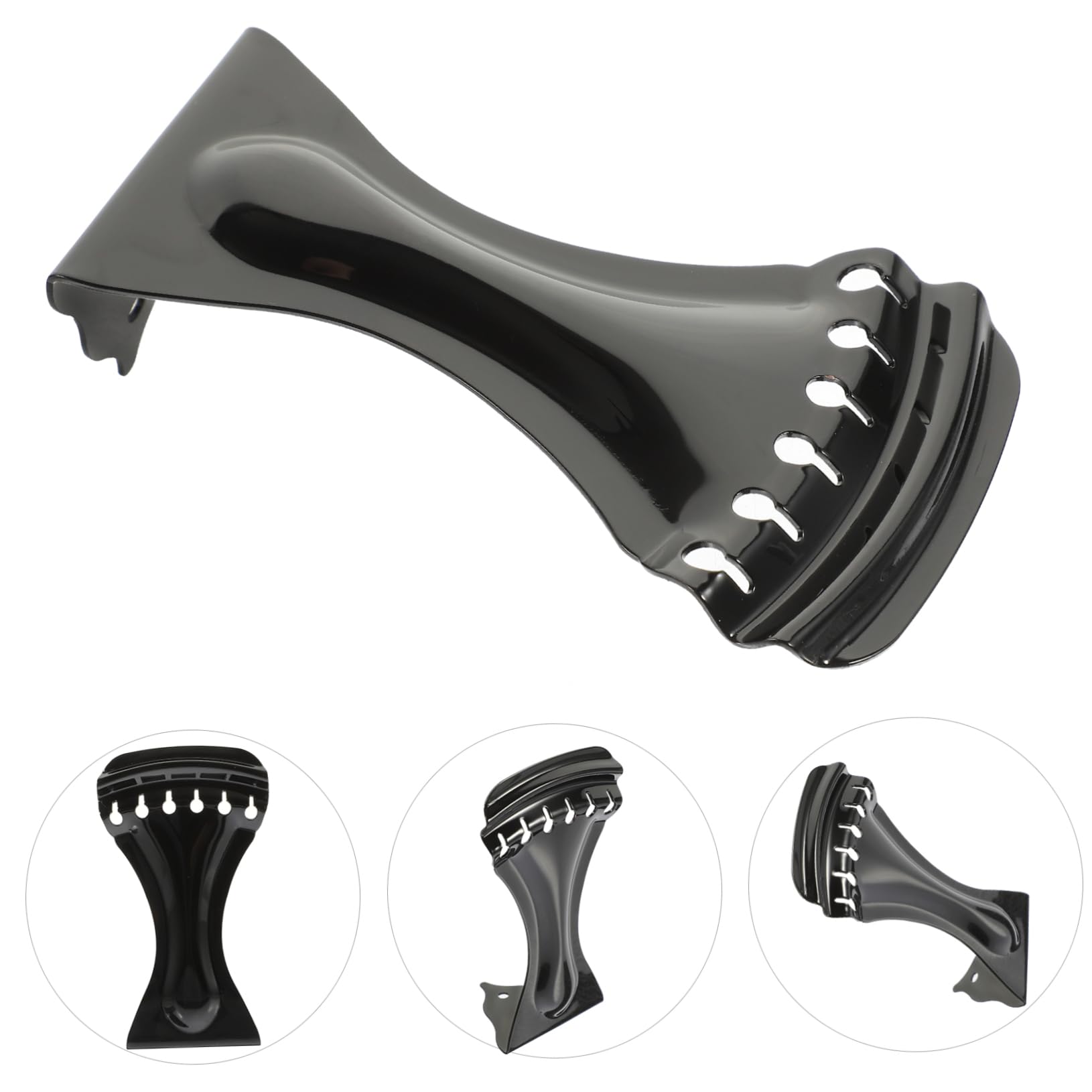 Wakauto 6 String Tailpiece Black Guitar Parts Replacement Metal Tailpiece for Resonator