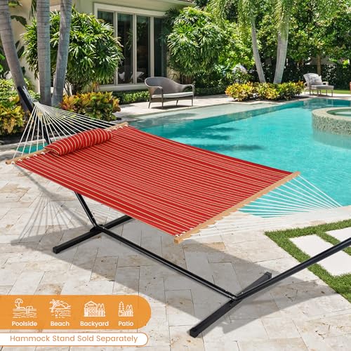 Image of Lazy Daze 12 FT Sunbrella Fabric Hammock, Non-Fading Double Outdoor Hammock
