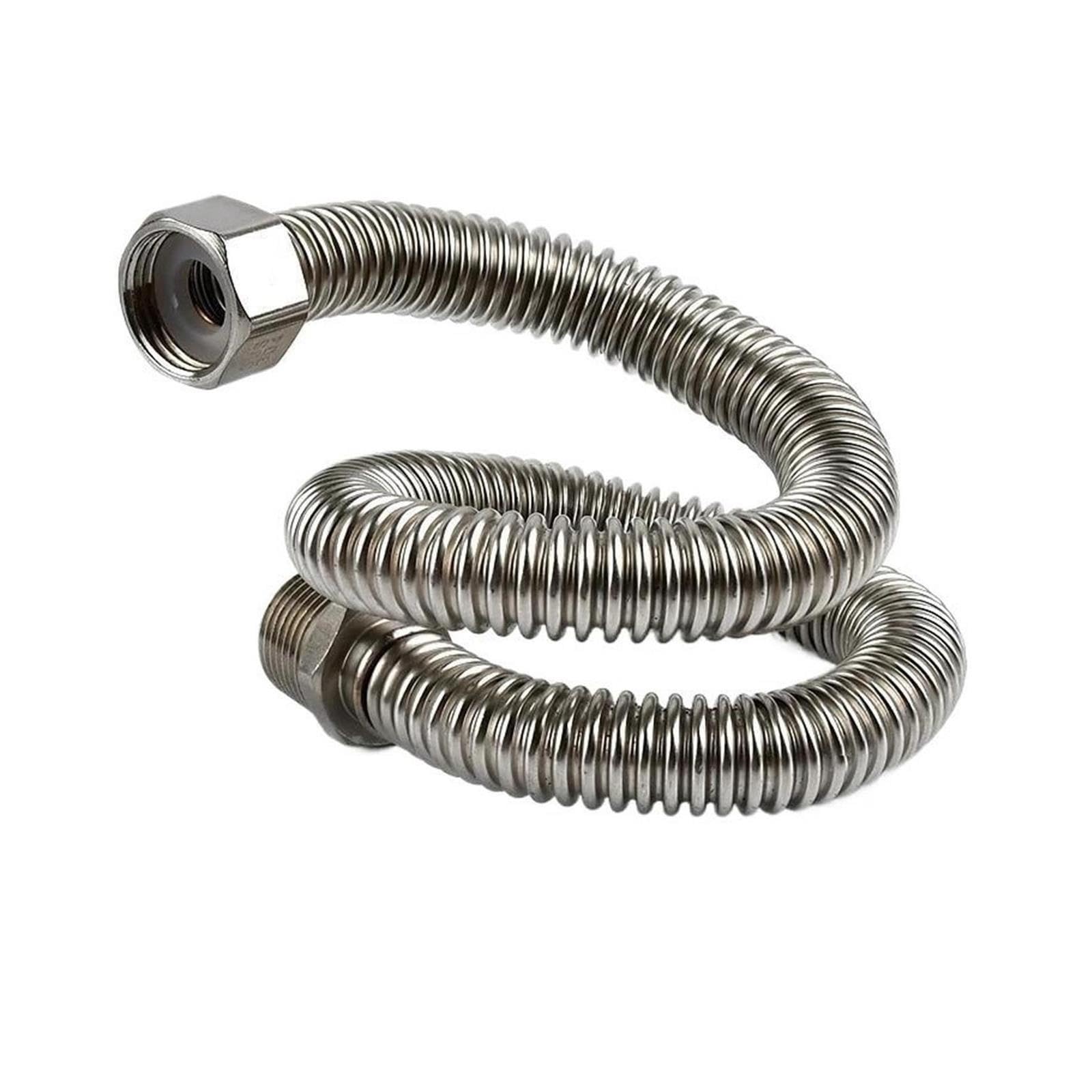 Tubo Metallico Ondulato Giardino Collegamento Rubinetto Acqua Calda Fredda