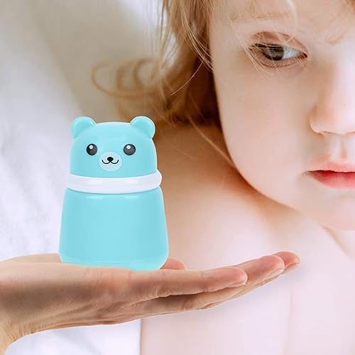 Miniatura 5 de FOMIYES Botella de soplo de polvo de oso de dibujos animados, estuche de esponja de maquillaje para cuerpo, contenedor de polvo de talco para el