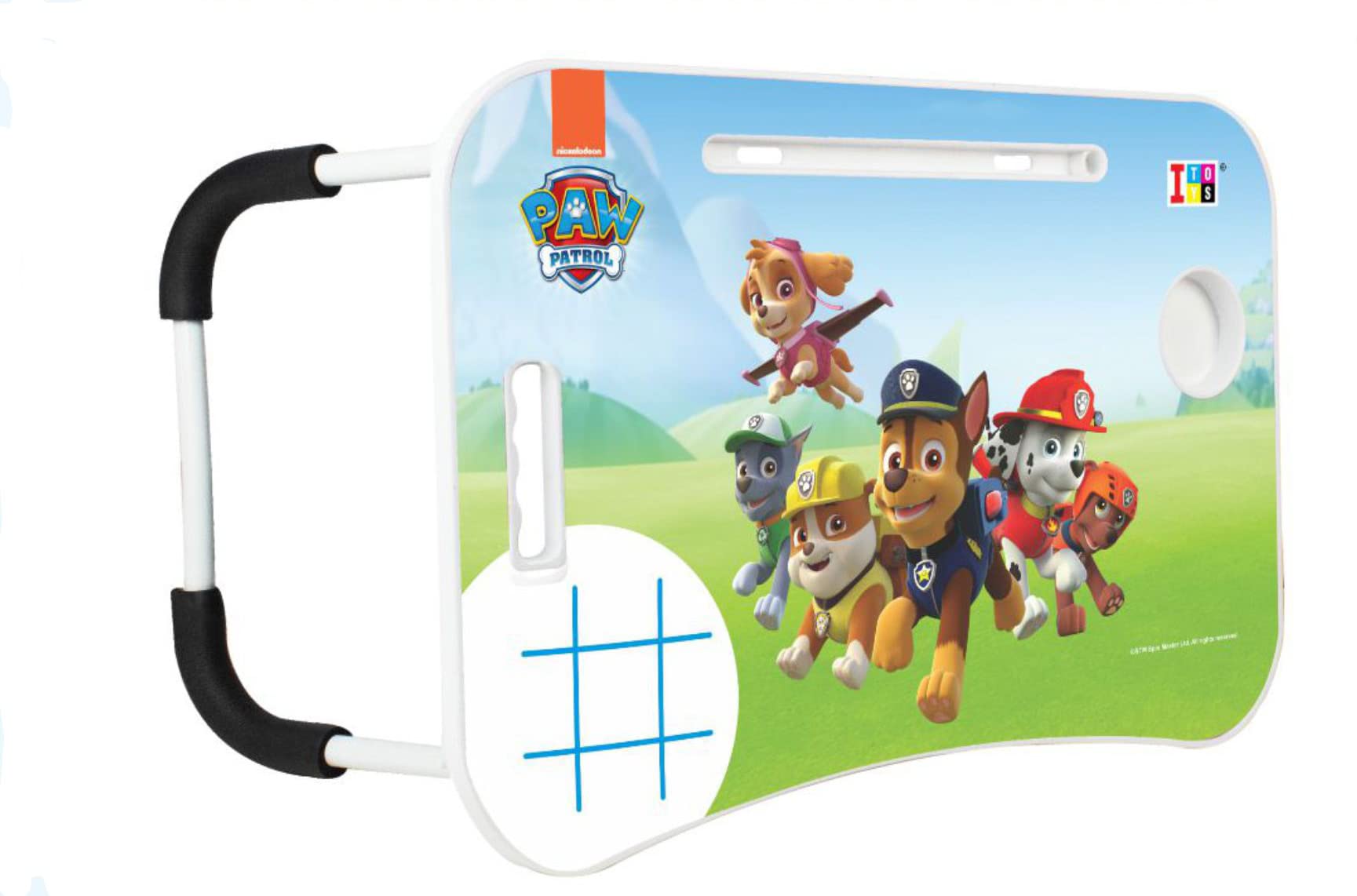 Kidivo Cartoon Pictures Injection Molding and Foldable Laptop Or Study Table with Cup Holder and Game for Unisex Kids (Paw Petrol)