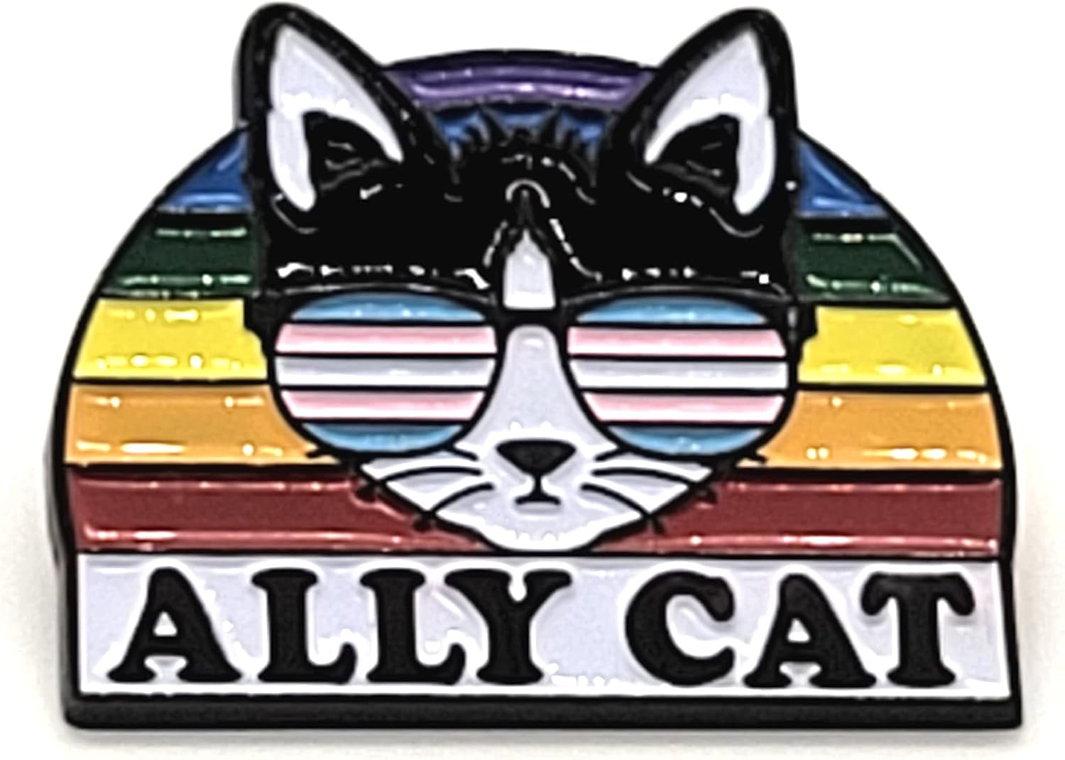Ally Cat Solidarity Enamel Pin | For LGBTQ Allies - Image 2