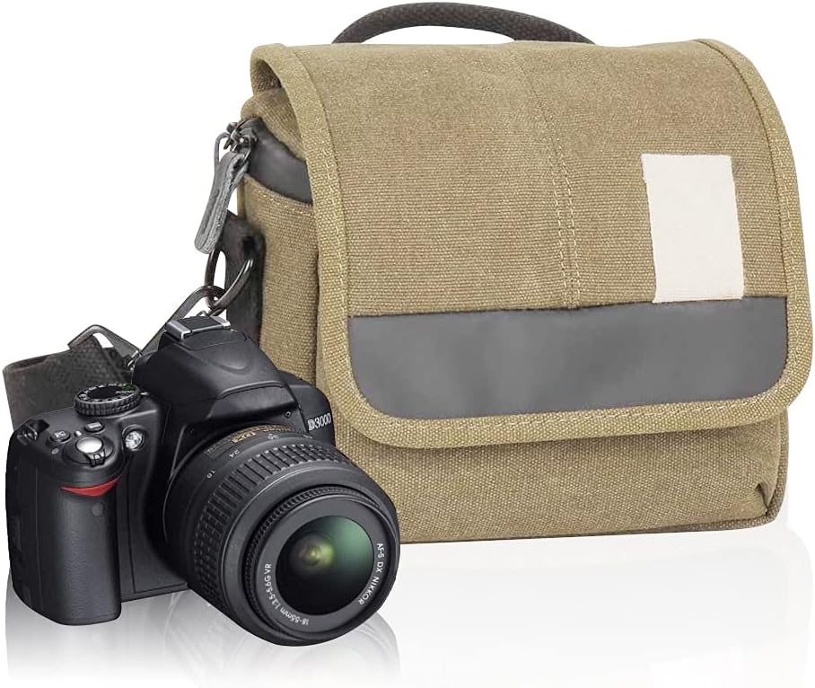 Mirrorless Camera Bag Small Compact Cute Camera Messenger Bag Waterproof Canvas Shoulder DSLR SLR Bag Case for Women Men