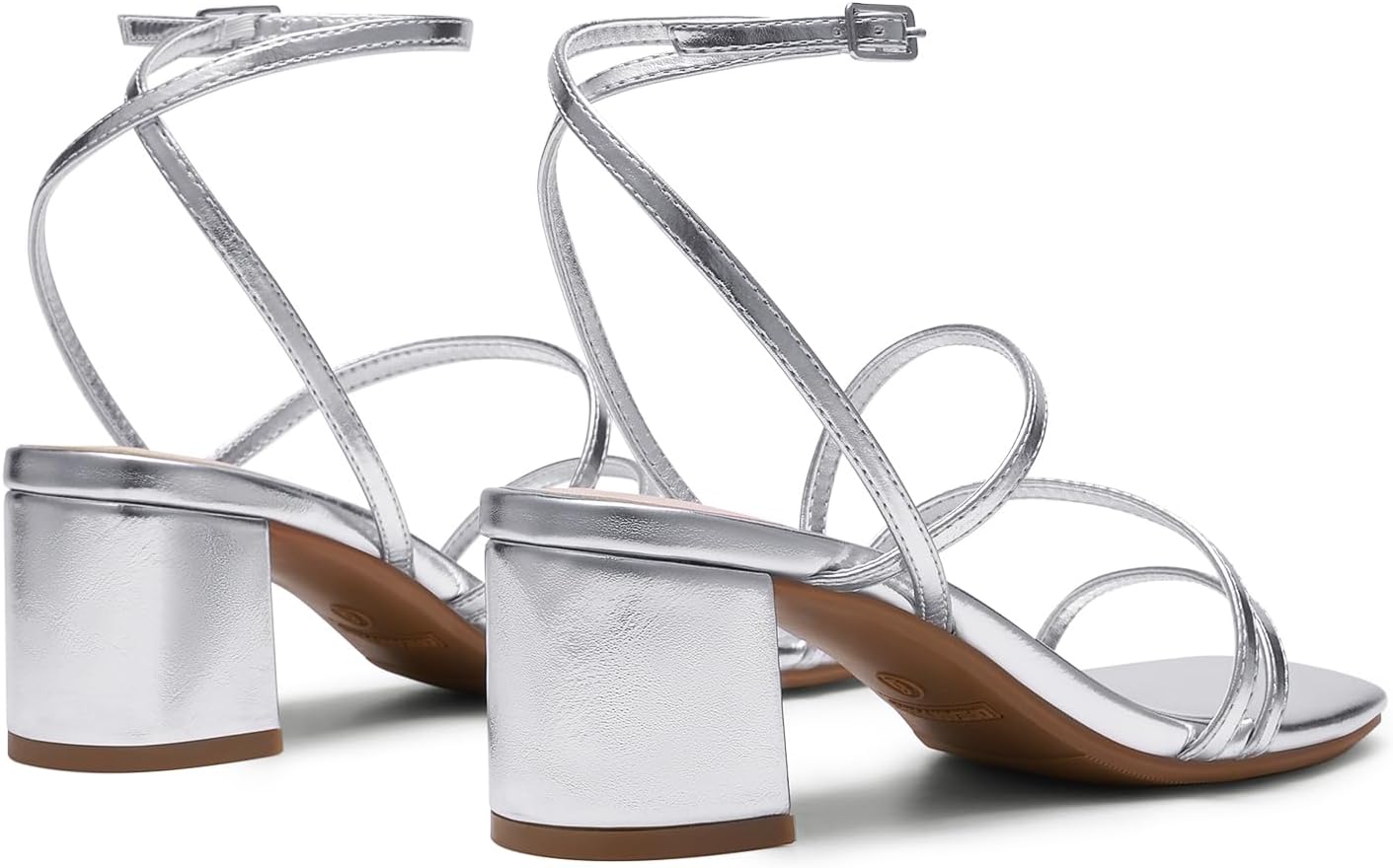 DREAM PAIRS Womens Block Heels 2 inch Strappy Square Toe Dressy Chunky Low Heeled Sandals for Party Wedding Evening - Image 5