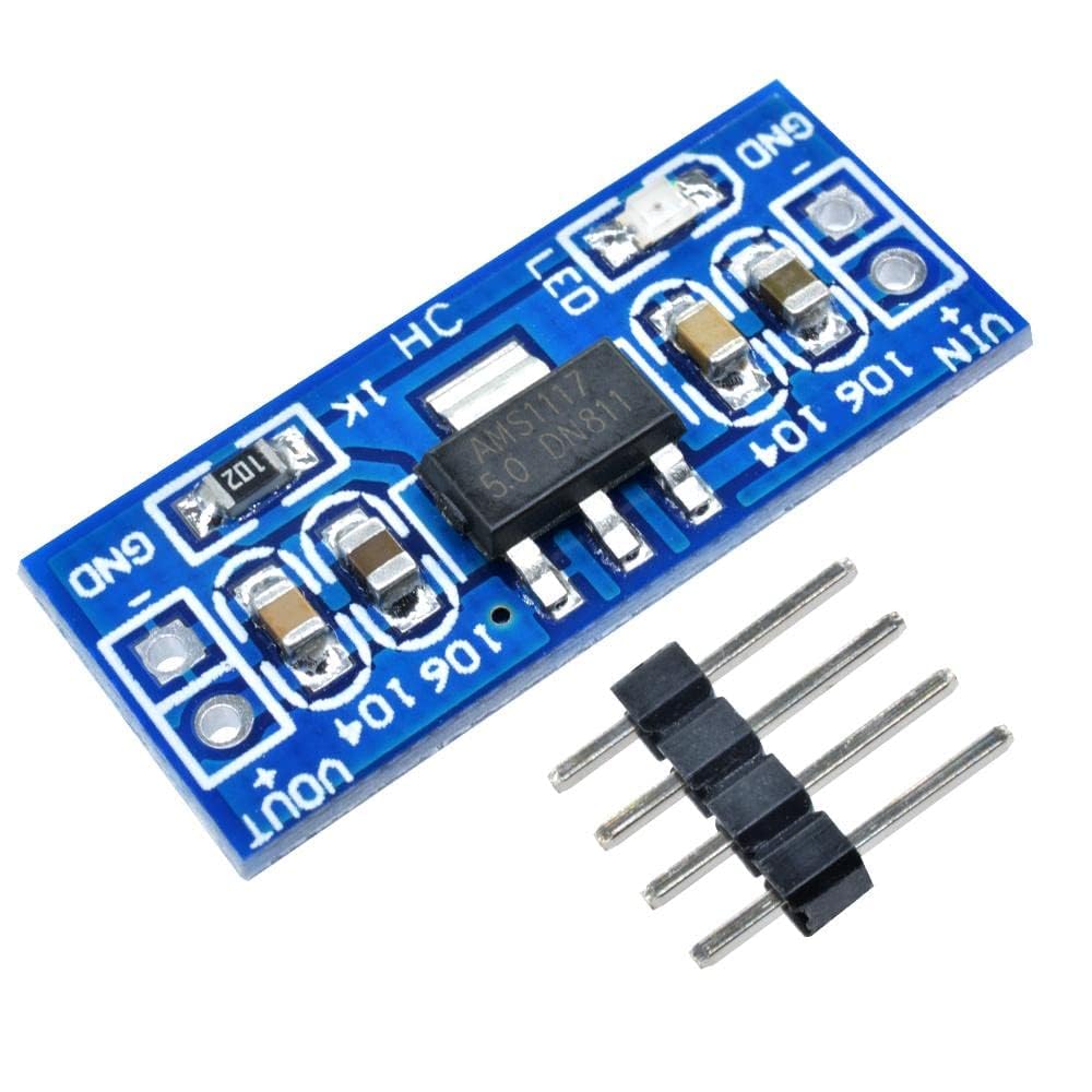 AMS1117 Voltage Regulator Module, DC-DC Step Down Power Supply Board with Pin Headers, Blue PCB-image-6