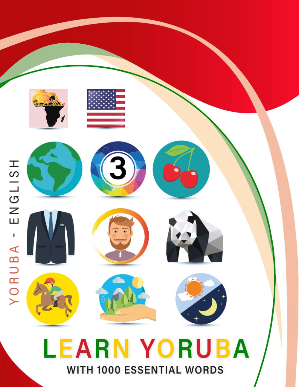 Learn Yoruba with 1000 Essential Words: Bilingual Yoruba - English Language Learning Book for Kids & Adults with Essential Vocabulary