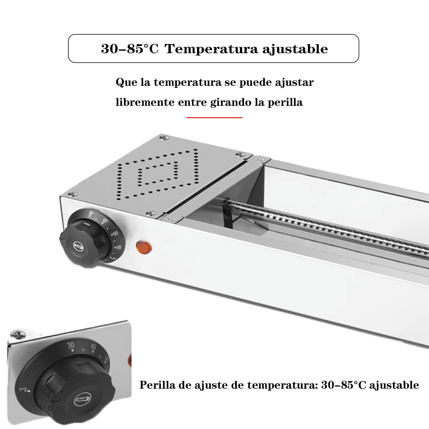 Lampara Calor Cocina, Temperatura Ajustable 30-80℃(120cm) | Suspension Lampara de Calor Alimentos para Cocina, Restaurant, Acero Inoxidable Lampara Calienta Platos Cocina y Buffets