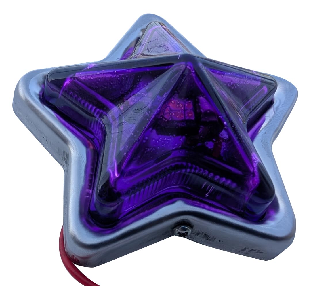 Amazon | 星型 汎用 レトロ ガラス LED マーカー パープル 紫色 電装 