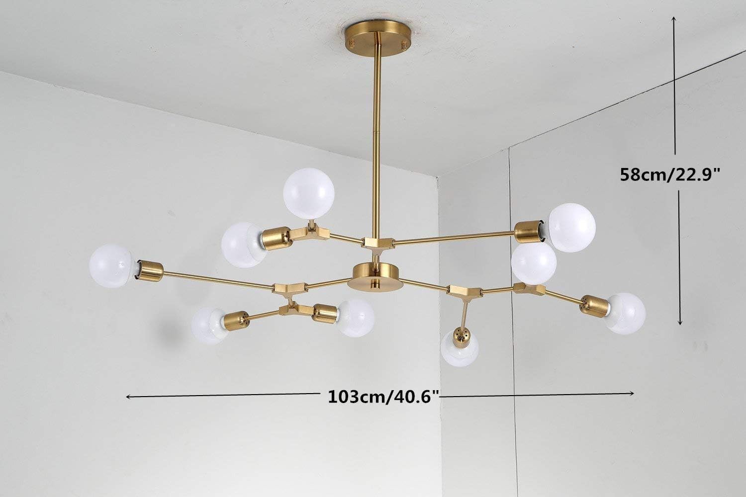 Get Special Price NIUYAO Sputnik Chandelier Industrial 9-Light Pendant Lighting Modern Starburst-Style Gold Ceiling Lighting Fixture for Dining Room Kitchen Bedroom Foyer Bar(Gold-New) 457849 Buy 1 get 1 🔥 NIUYAO Sputnik Chandelier Industrial 9-Light Pendant Lighting Modern Starburst-Style Gold Ceiling Lighting Fixture for Dining Room Kitchen Bedroom Foyer Bar(Gold-New) 457849