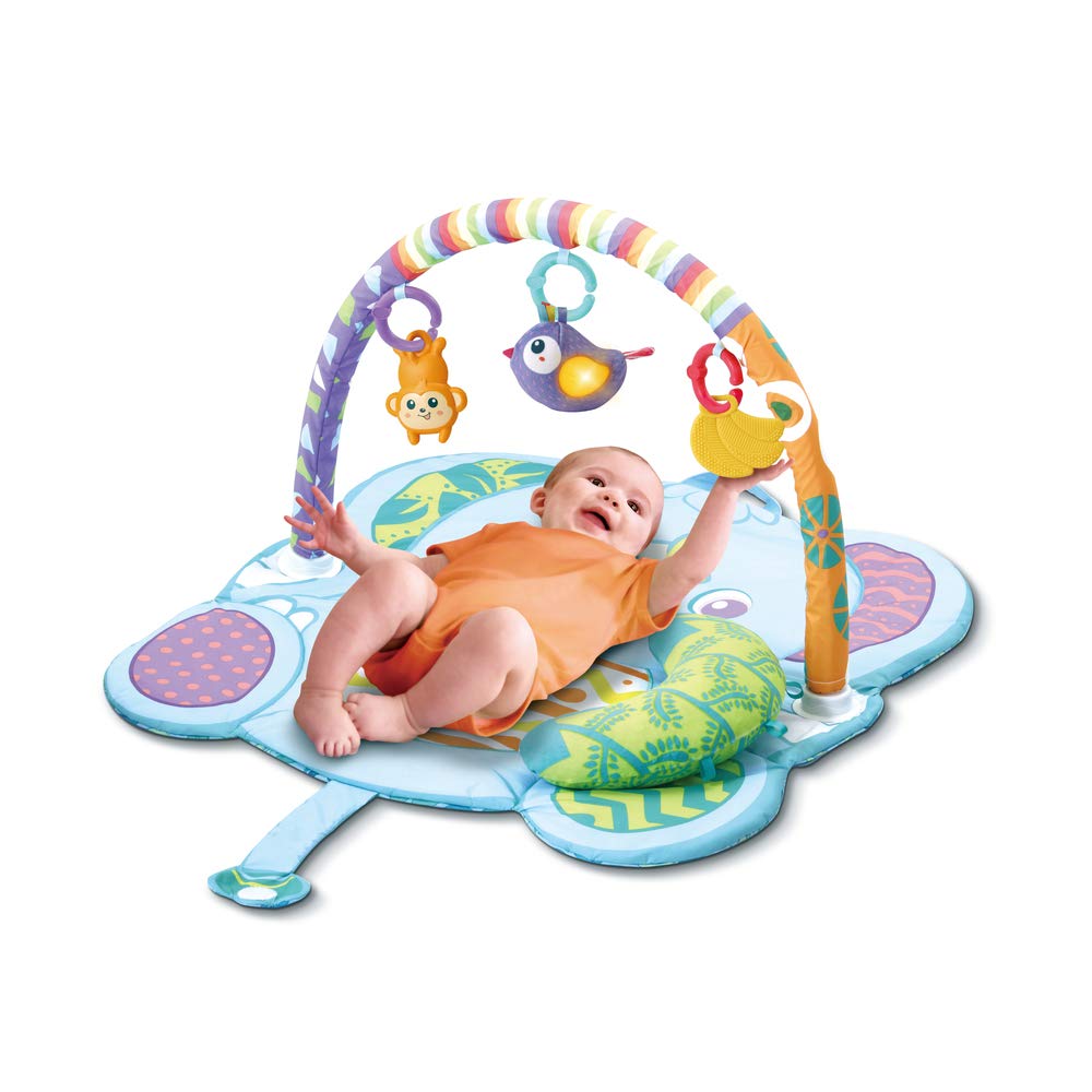 VTech - Alfombra Musical con diseño de elefanto - Alfombra de estimulación evolutiva / 0-3 años - Versión FR