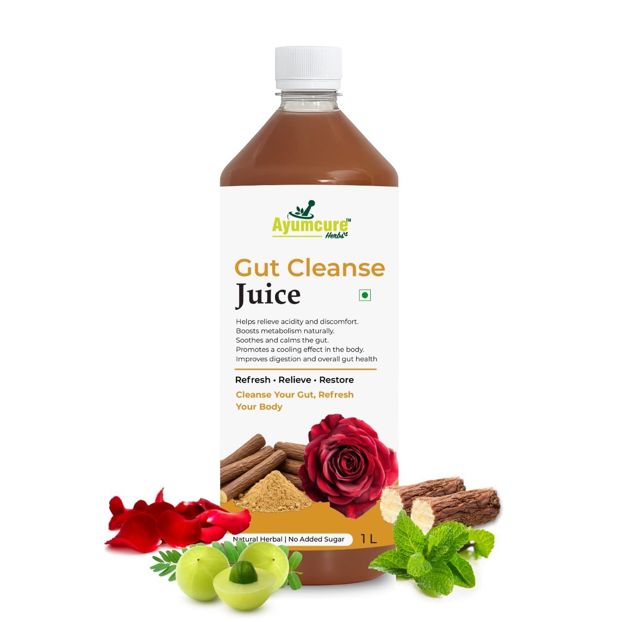 Gut Cleanse Juice 1L | Natural Herbal Formula for Digestion & Gut Health | Relieves Acidity, Gas & Bloating | Boosts Metabolism, Detox & Constipation Relief | Cooling Effect Gut Cleanse Juice 1L | Natural Herbal Formula for Digestion & Gut Health | Relieves Acidity, Gas & Bloating | Boosts Metabolism, Detox & Constipation Relief | Cooling Effect