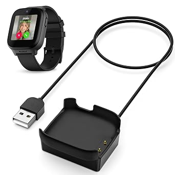 Charger for Cosmo Jr Track 5 Not for JrTrack 4 3 2 1 SE, Replacement USB Charging Dock Cable Cord, Portable Magnetic Stand Accessories Compatible with Jrtrack 5 Kids Smart Watch-Black