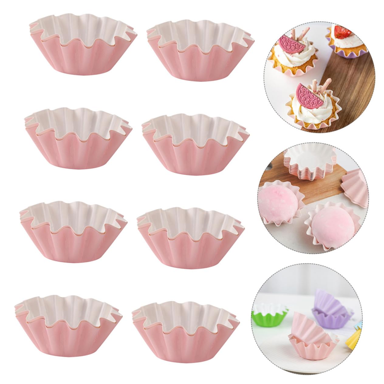 TOPBATHY 150 Pz Portacarte Xuemei Niang Involucri Per Torte Torta Di Muffin Pirottino Per Cupcake Tazza Per Cupcake Portabicchieri Da Dessert Silicone Carta Difficile Coppa Da Dessert Rosa