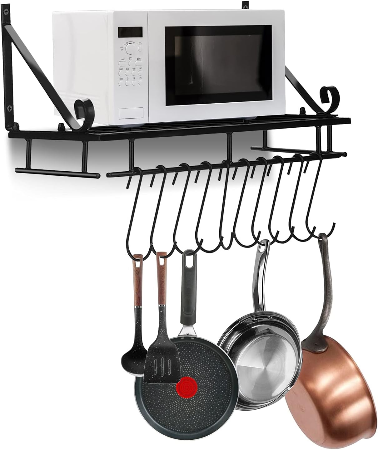 GOTOTOP Hanging Pan Pot Rack(45/90cm), Wall Mounted Utensil Holder with