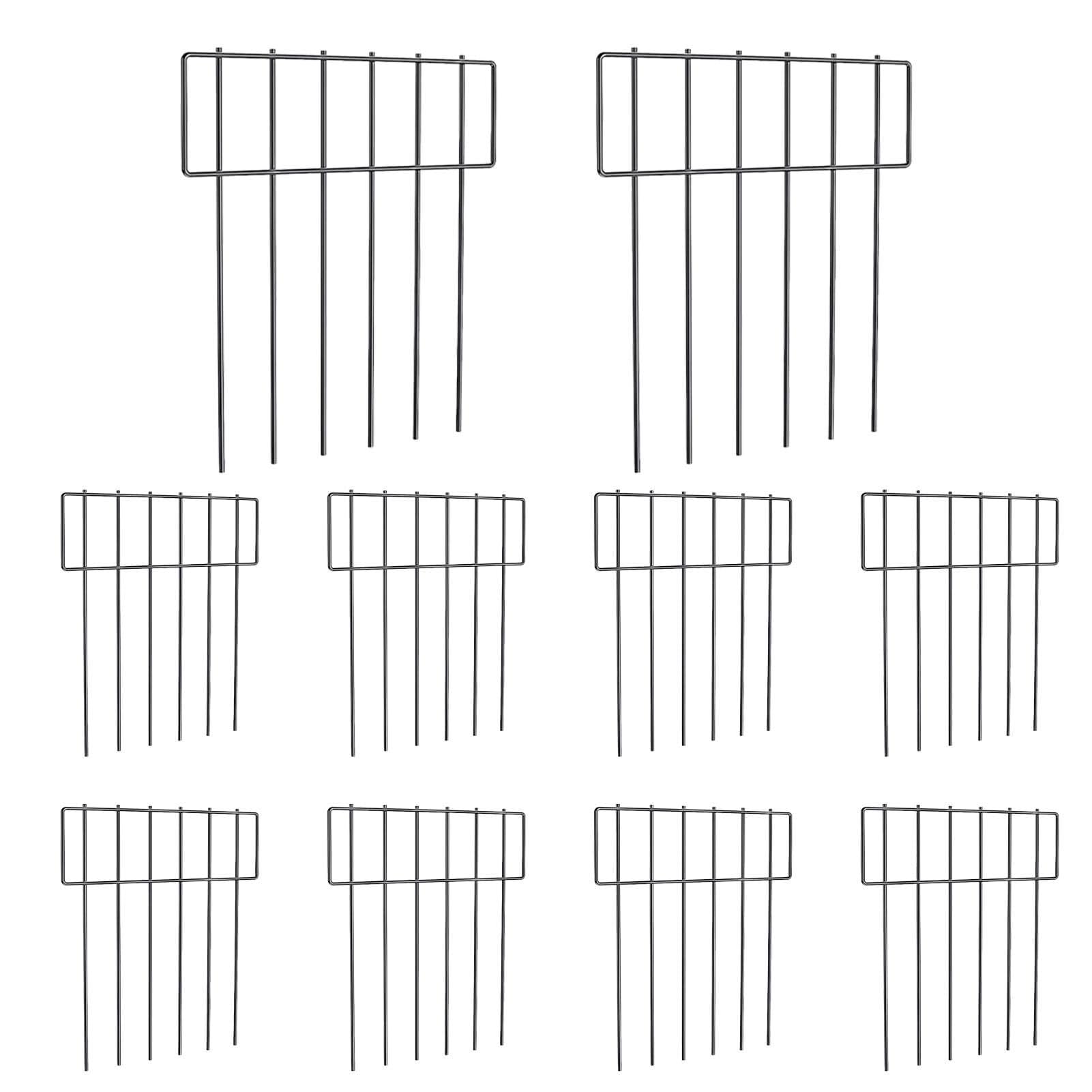 10PCS Garden Fencing Animal Barrier | No Dig Rustproof Garden Fence Border | Decorative Metal Garden Fence Panels Ground Stakes Defense for Rabbits, Dog Outdoor Lawn Yard Garden Patio