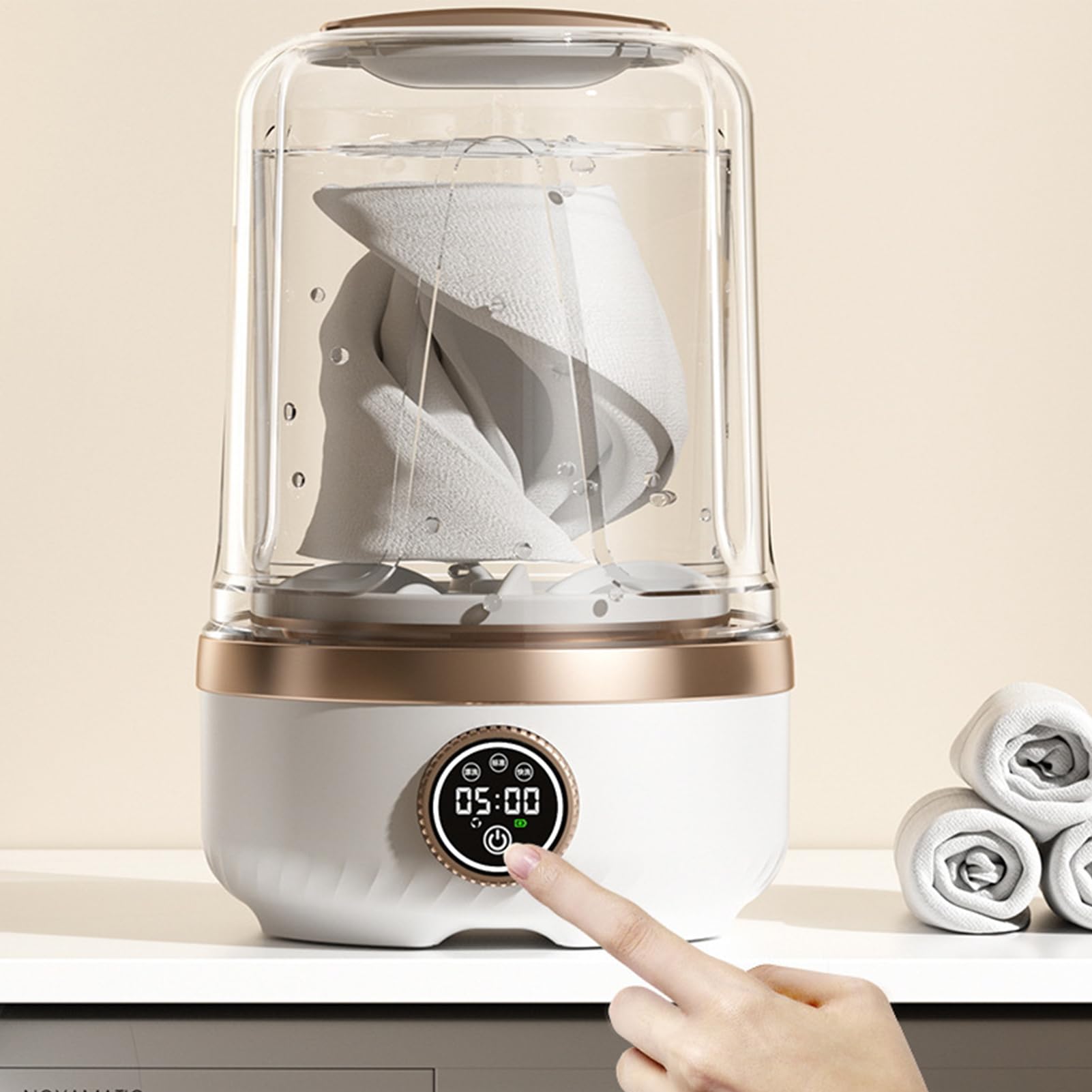 USB Clothing Washer - 2L Mini Laundry Machine with 3 Gear Settings | Portable Dorm Apartment Travel Washing Device, Panty Sock Towel Delicate Fabric Cleaner, Compact Home Camping - 5