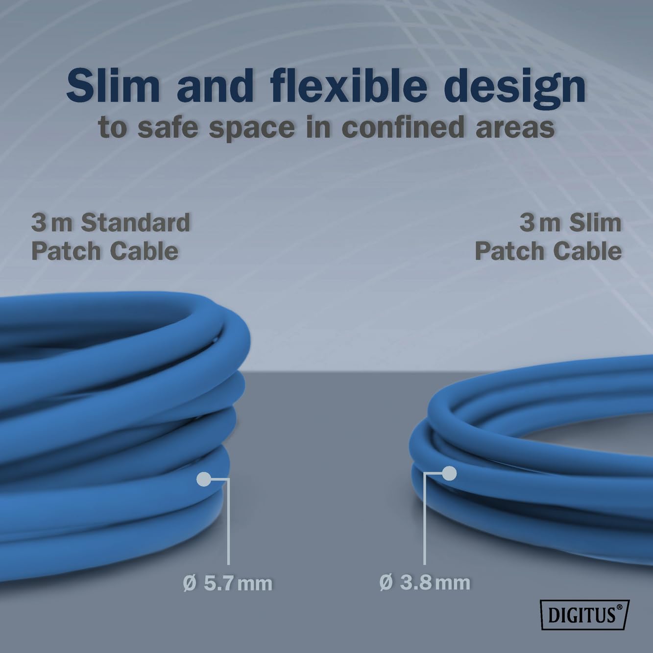 DIGITUS Câble LAN Cat 6A – 5 m – 10 pièces – Slim – F/FTP – Bleu | 10 Gbit/s – Blindé – PoE+ – AWG 32/7 – LSZH – Câble réseau RJ45 – Compatible Cat 6 et Cat 7
