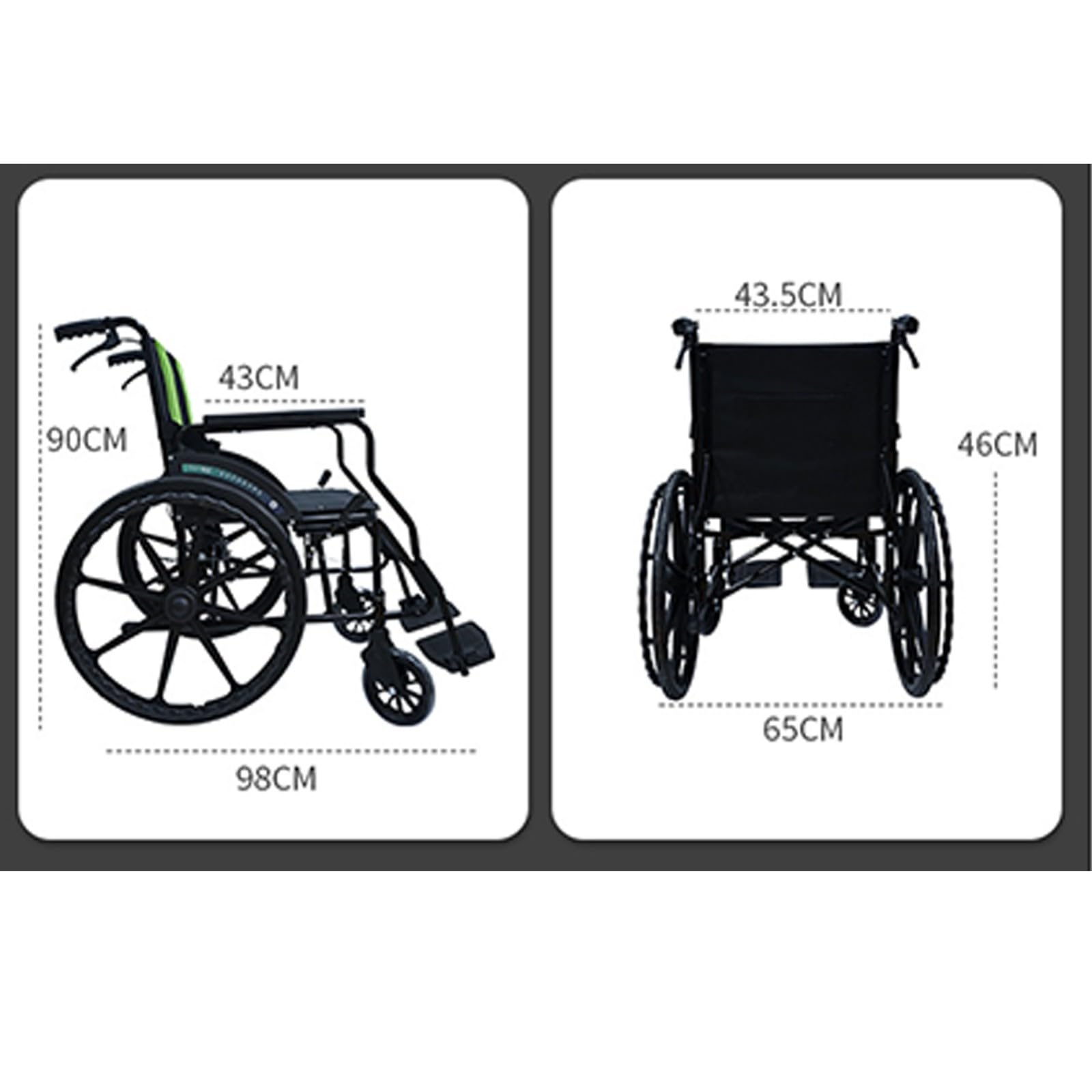 Silla De Ruedas Plegable,Sillas De Ruedas con Reposabrazos Y Respaldo para Adultos Óptimo para Meter En El Maletero,Silla De Ruedas Manual Plegable Ultraligera De Acero para Transporte