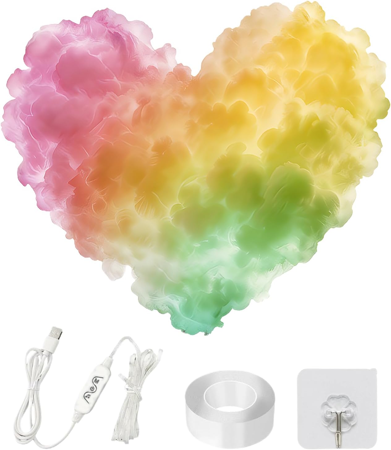 LED Cloud Light, Dynamic Multicolor USB Music Rhythm Lamp, Cloud Lighting Décor for Teen Bedroom, Nursery, Home, Living Room, Office, Party, Bar, Christmas