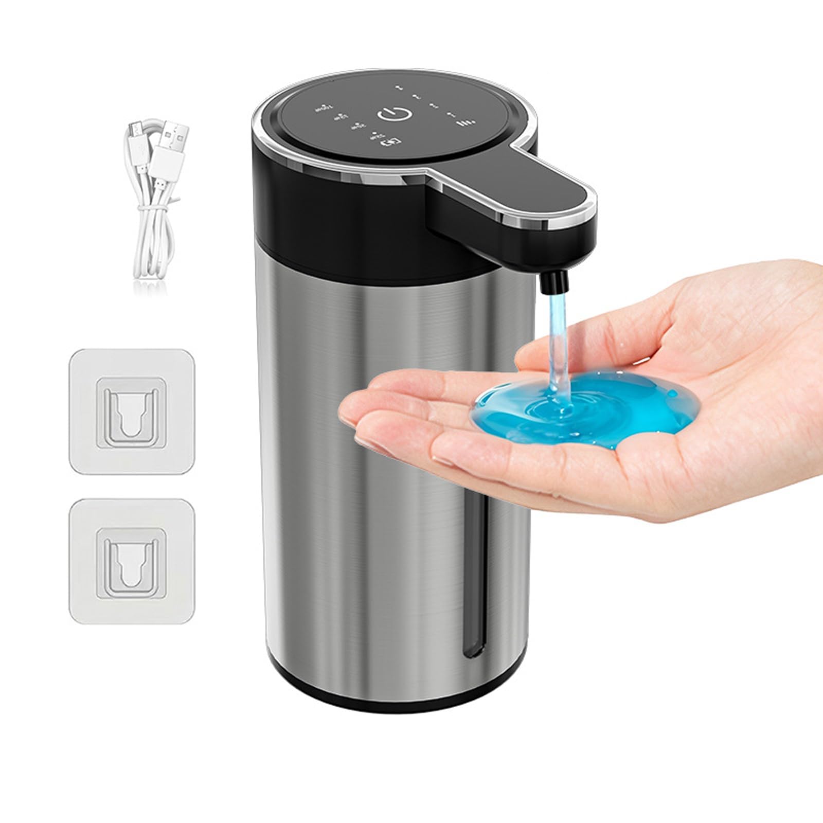 CUNZJIA Automatic Motion Activated Soap Dispenser with Adjustable Output 304 Stainless Steel Hands complimentary Liquid Soap Dis