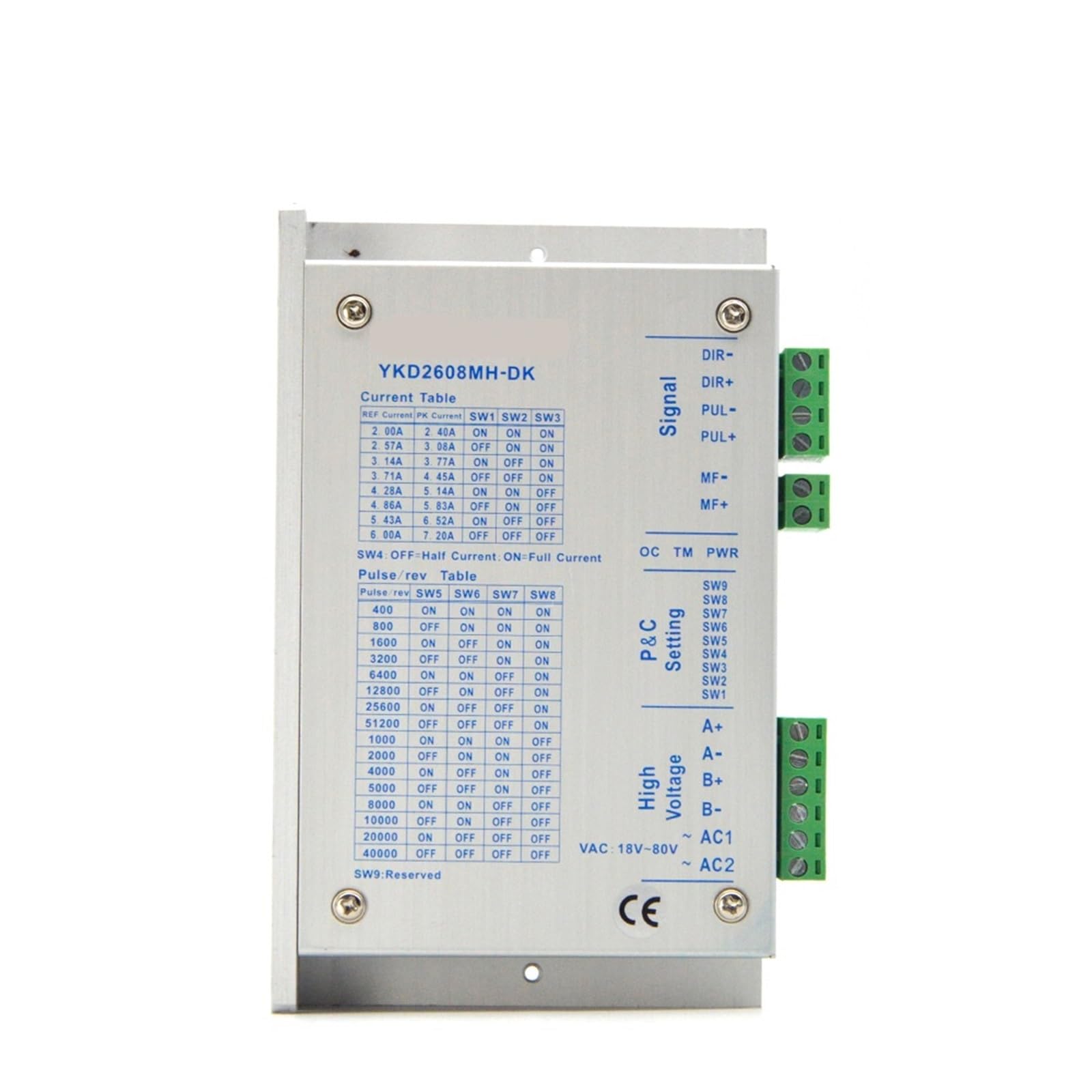 Pilote YKD2608MH-DK de moteur pas à pas biphasé 18-80V CA - 5