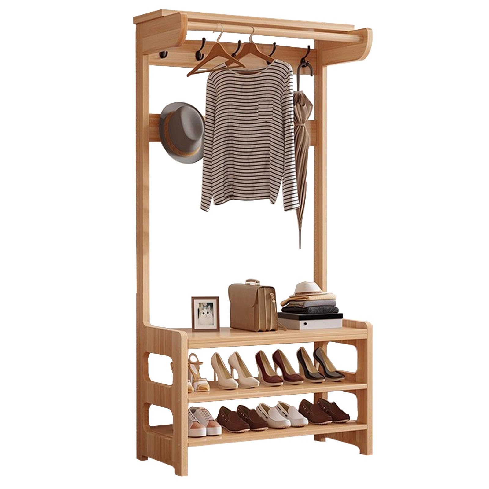 Vestiaire d'entrée jaune 180 cm pour organiser les petits espaces et l'entrée