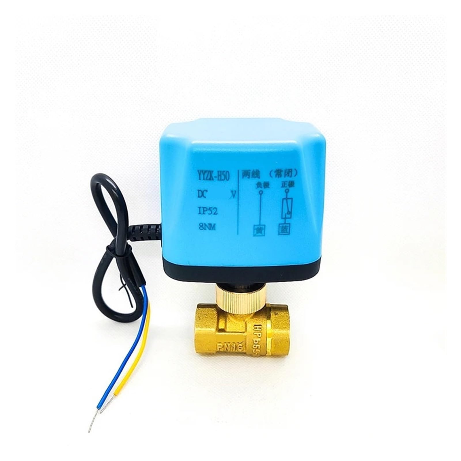XFMZFUBD 1/2" brass ball valve two lines two normally closed normally open 220V 24V 12V switch valve water valve(24VDC-NORMALLY CLOSED)