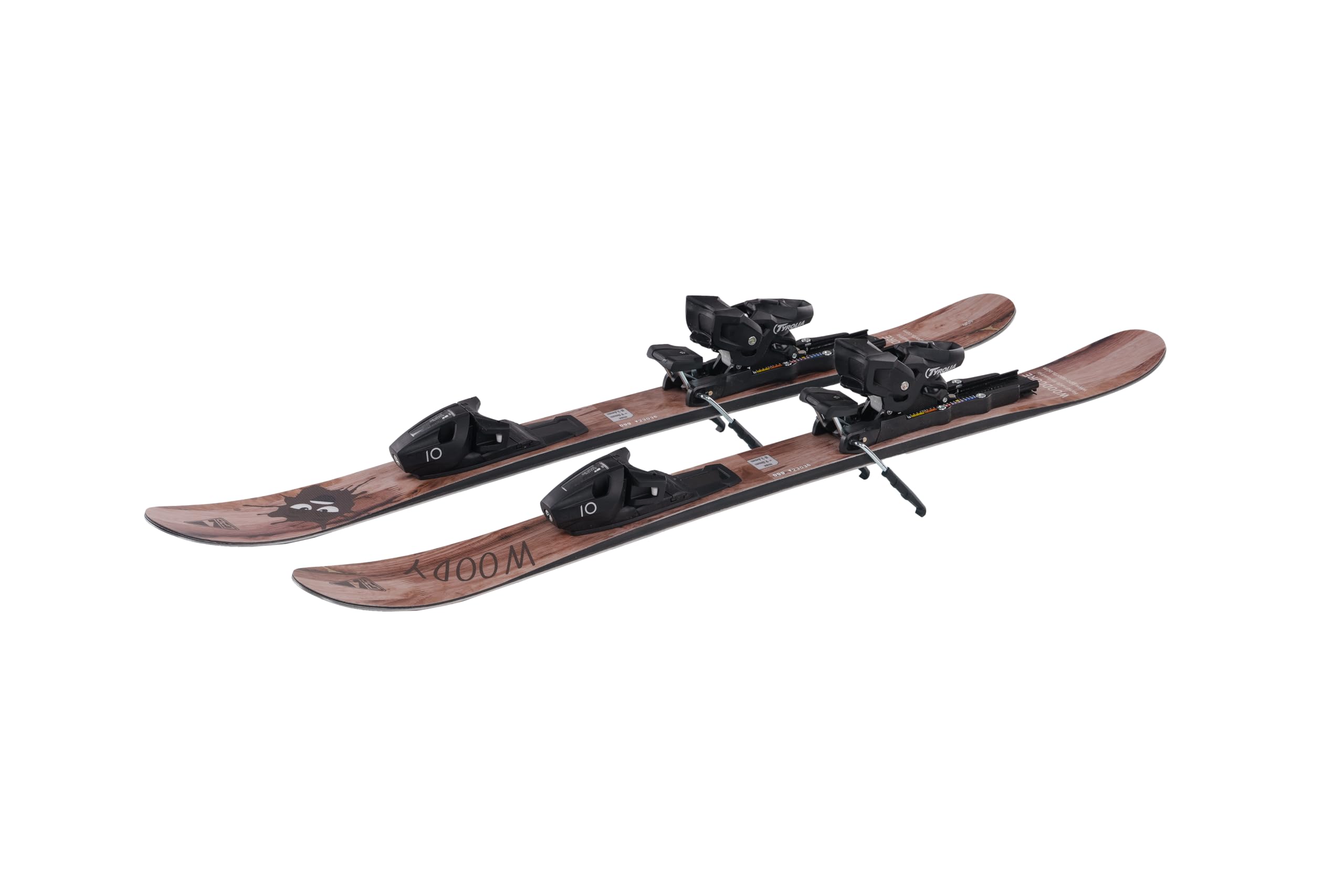 GPO Snowblade Woody, Kurz-Ski inkl. Tyrolia-SR-10-Sicherheitsbindung, 99 cm Länge, Big-Foot-Ski für Herren und Damen