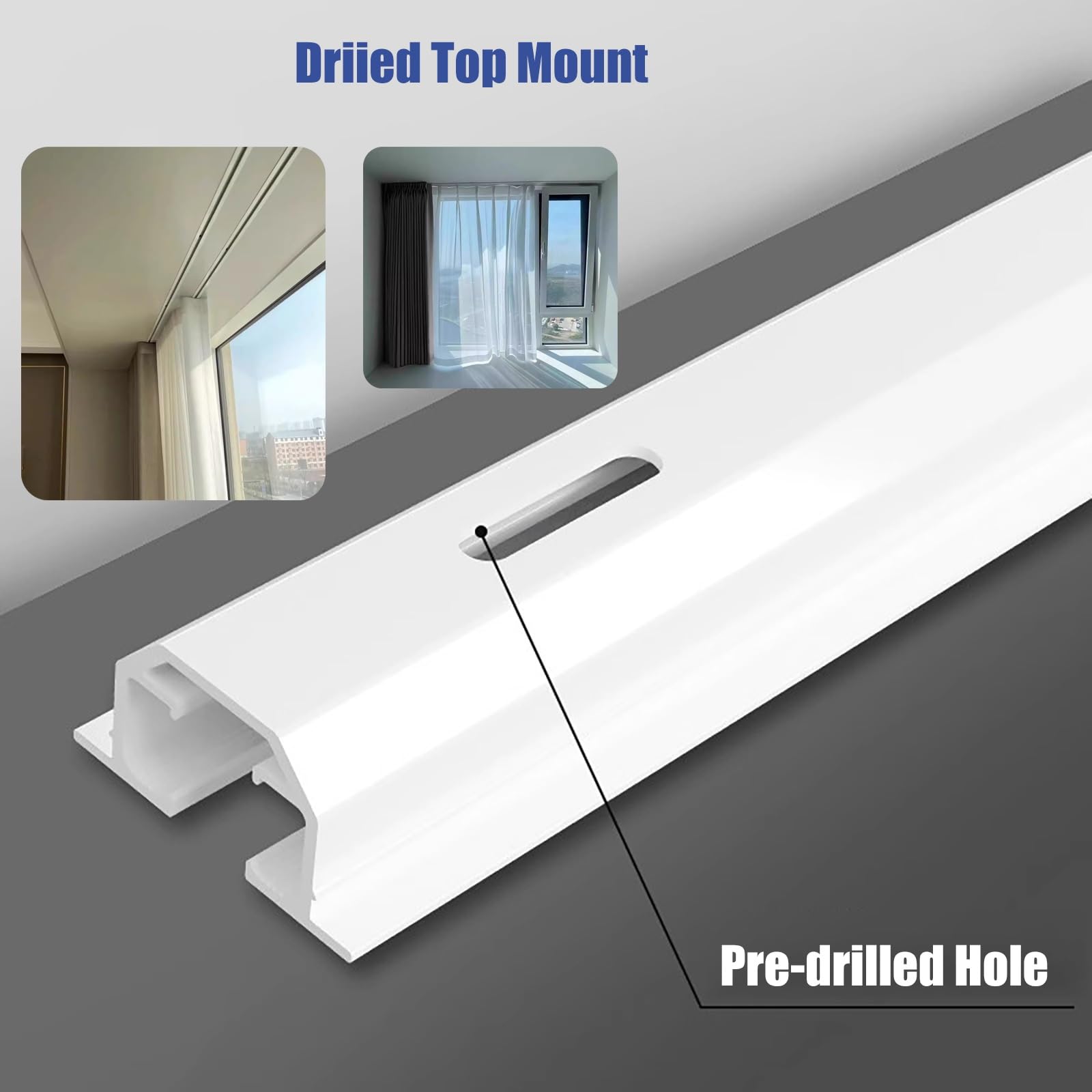 Système de rail de rideau robuste pour rideaux et séparateurs de pièce – Solution de suspension polyvalente, durable, facile à installer pour la décoration de la maison et du bureau