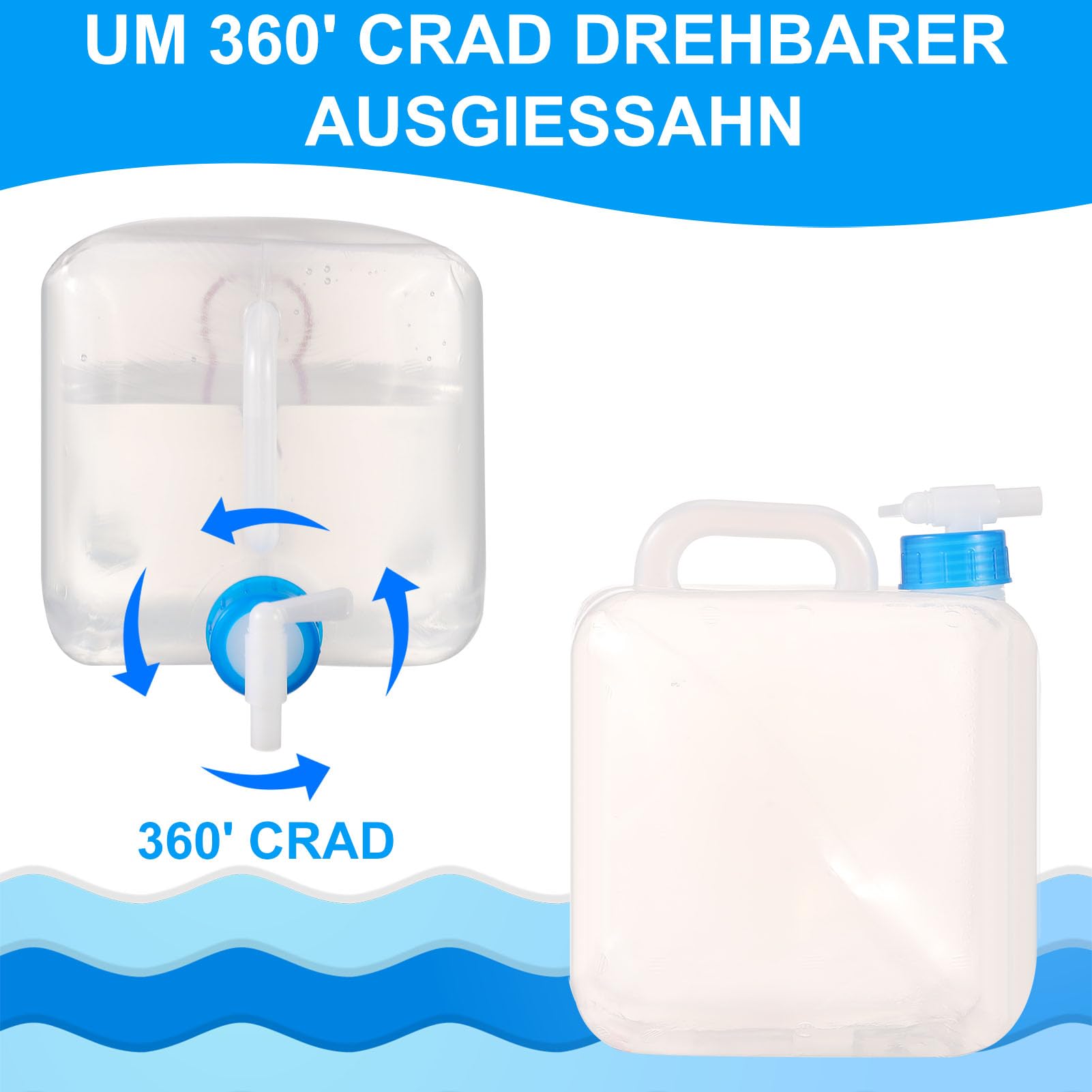 2 Taniche Pieghevoli Per Acqua Da 5L E 10L | Borracce Per Campeggio, Escursionismo E Viaggi - Foto 7