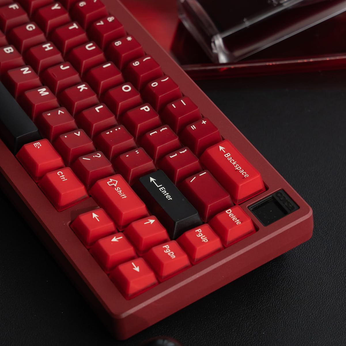164 Tasten Rot Transluzente Tastenkappen PBT Doubleshot Keycaps Set Fit für 61/64/87/104/108 Cherry Mx Schalter Mechanische Tastatur
